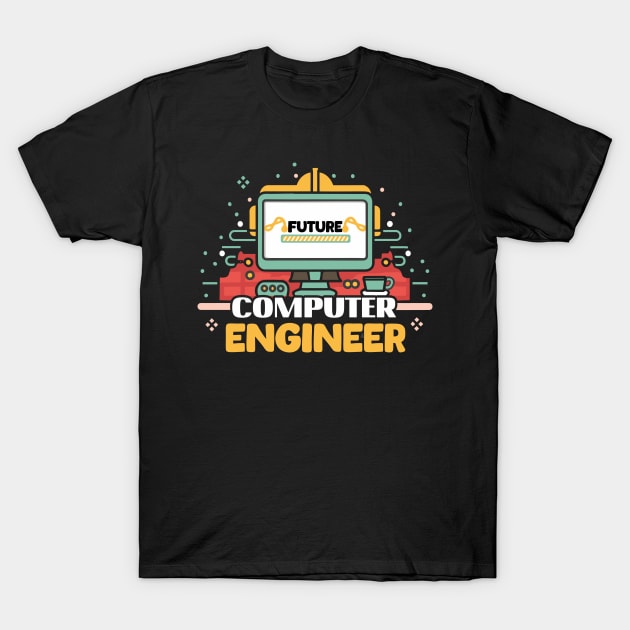Computer Engineer Future Loading Retro Computer Gift T-Shirt by GrafiqueDynasty